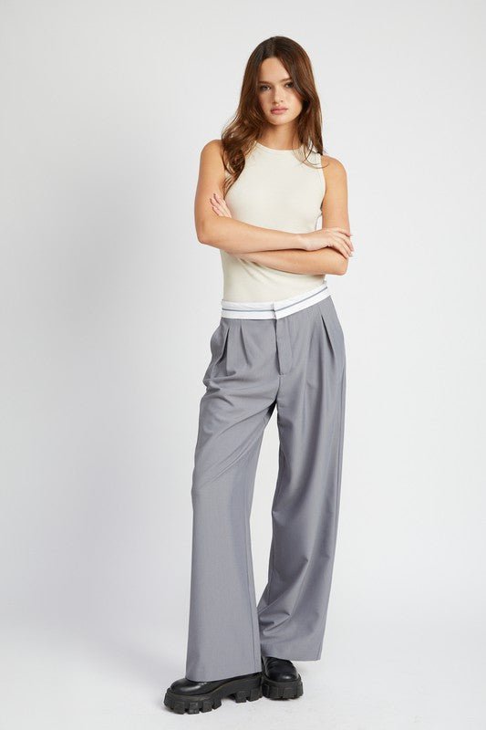 Reverse Waist Band Tailored Pants GOTIQUE Collections