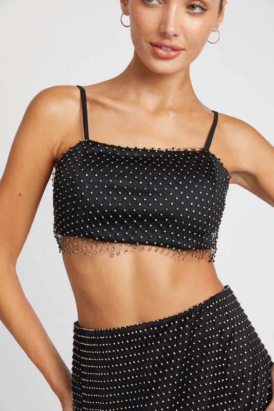 Rhinestone Mesh Tank Top GOTIQUE Collections