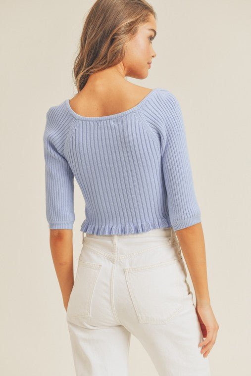 Rib Cropped Knit Top GOTIQUE Collections