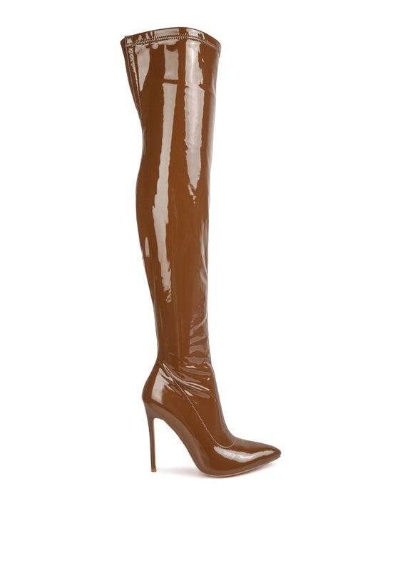 Riggle Patent Pu Stiletto Long Boots GOTIQUE Collections