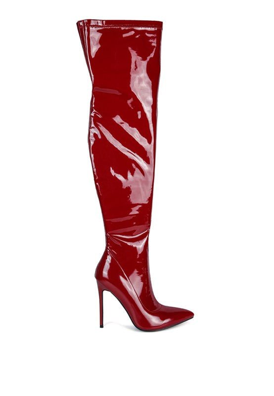 Riggle Patent Pu Stiletto Long Boots GOTIQUE Collections