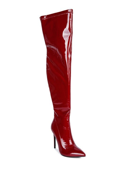 Riggle Patent Pu Stiletto Long Boots GOTIQUE Collections