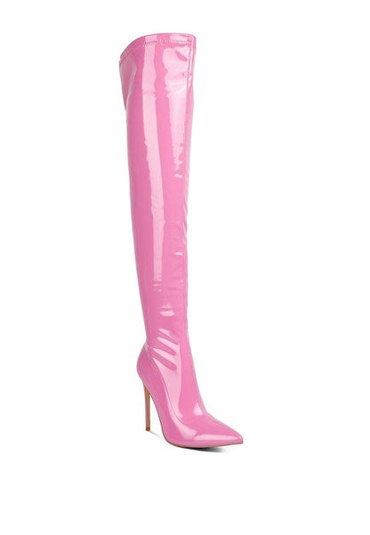 Riggle Patent Pu Stiletto Long Boots GOTIQUE Collections