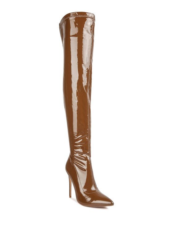 Riggle Patent Pu Stiletto Long Boots GOTIQUE Collections