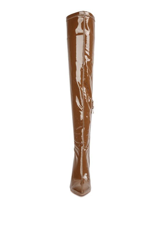 Riggle Patent Pu Stiletto Long Boots GOTIQUE Collections