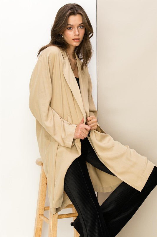 Right Round Button Front Oversized Coat GOTIQUE Collections
