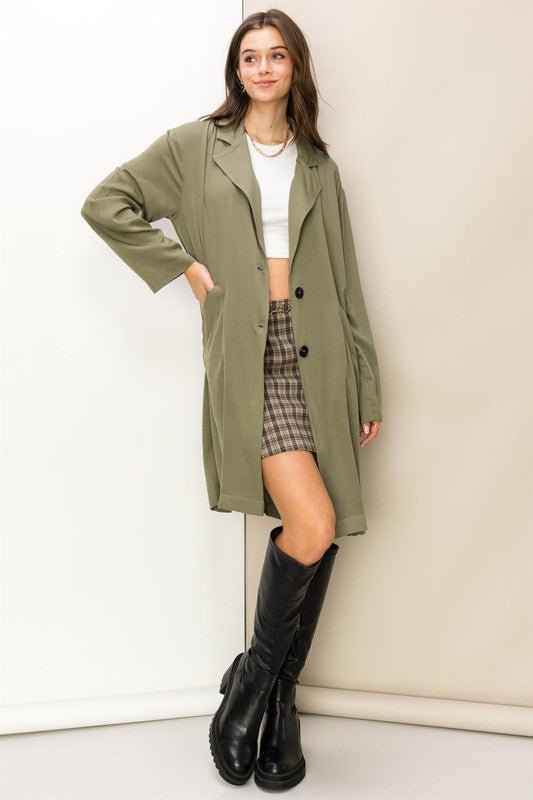 Right Round Button Front Oversized Coat GOTIQUE Collections