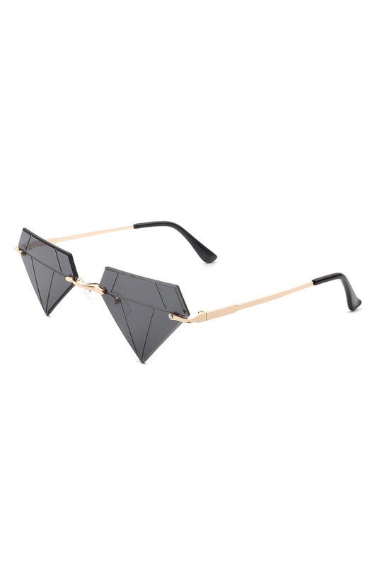 Rimless Triangle Diamond Party Tinted Sunglasses GOTIQUE Collections