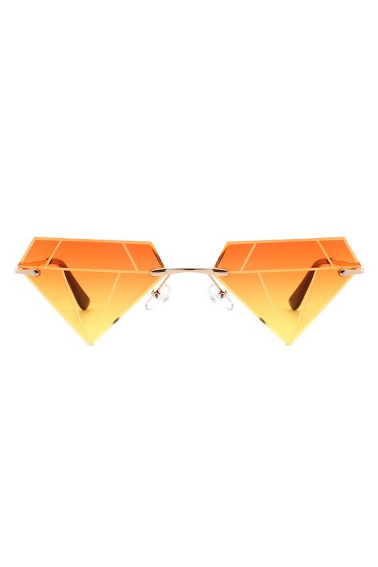 Rimless Triangle Diamond Party Tinted Sunglasses GOTIQUE Collections