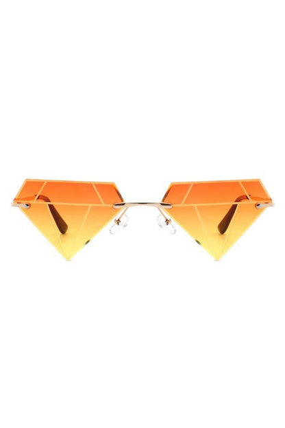 Rimless Triangle Diamond Party Tinted Sunglasses GOTIQUE Collections