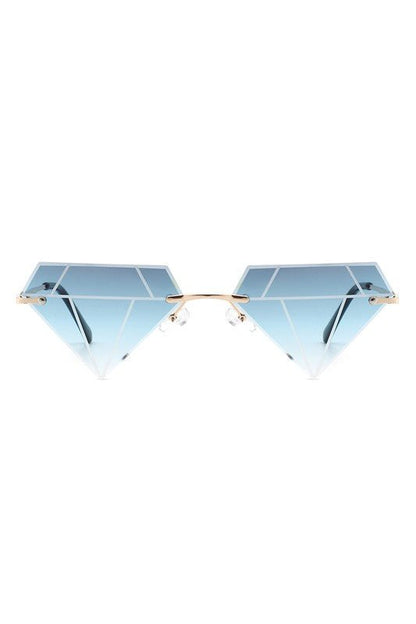 Rimless Triangle Diamond Party Tinted Sunglasses GOTIQUE Collections