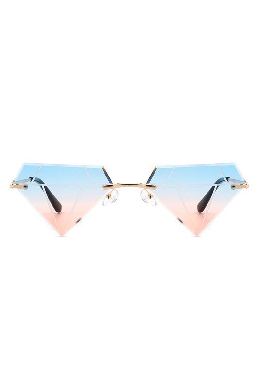 Rimless Triangle Diamond Party Tinted Sunglasses GOTIQUE Collections