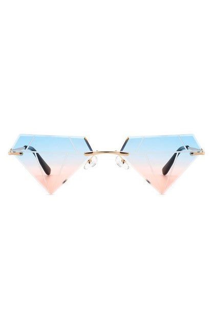 Rimless Triangle Diamond Party Tinted Sunglasses GOTIQUE Collections