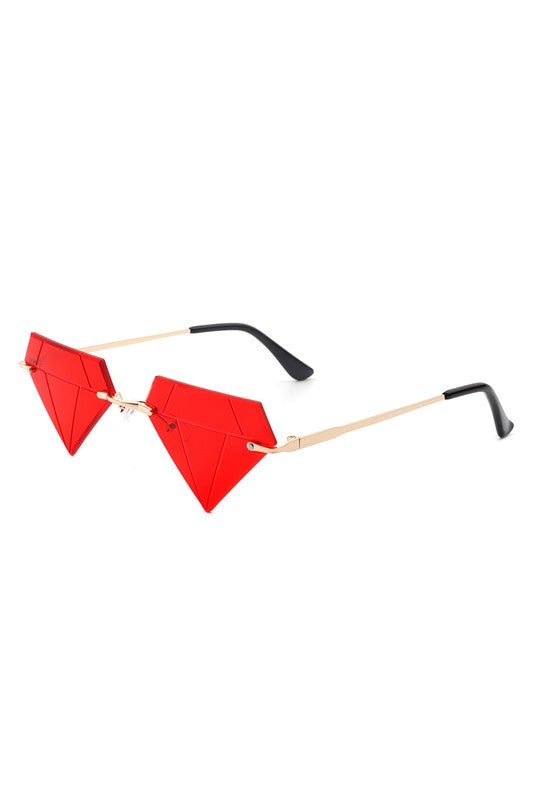 Rimless Triangle Diamond Party Tinted Sunglasses GOTIQUE Collections