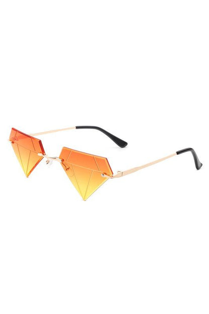 Rimless Triangle Diamond Party Tinted Sunglasses GOTIQUE Collections