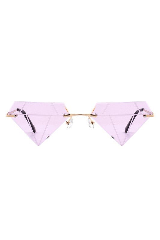 Rimless Triangle Diamond Party Tinted Sunglasses GOTIQUE Collections