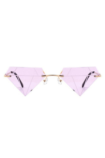 Rimless Triangle Diamond Party Tinted Sunglasses GOTIQUE Collections