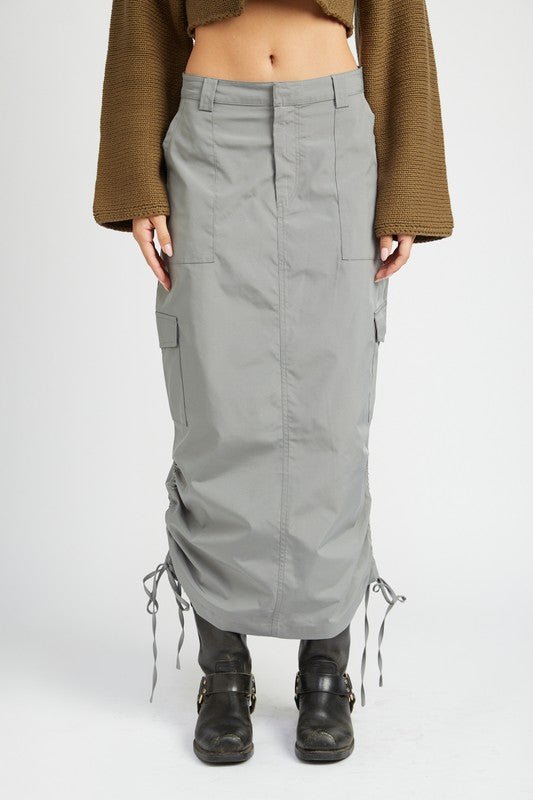 Ruched Midi Cargo Skirt GOTIQUE Collections