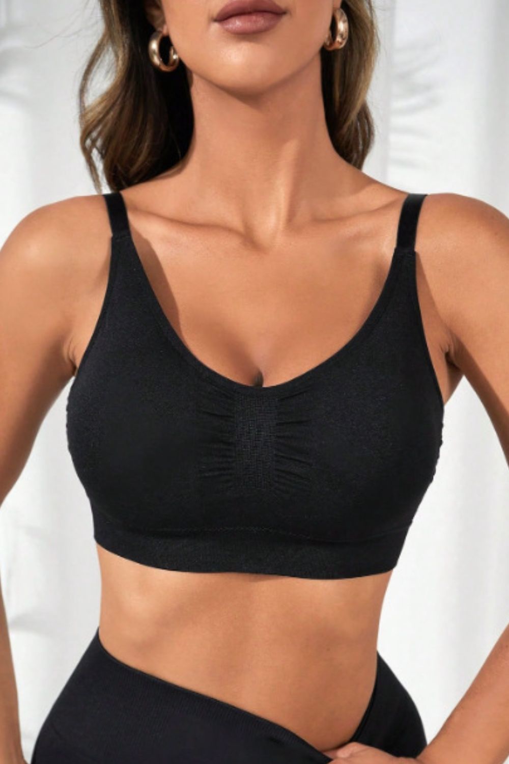 Scoop Neck Cropped Active Bra GOTIQUE Collections