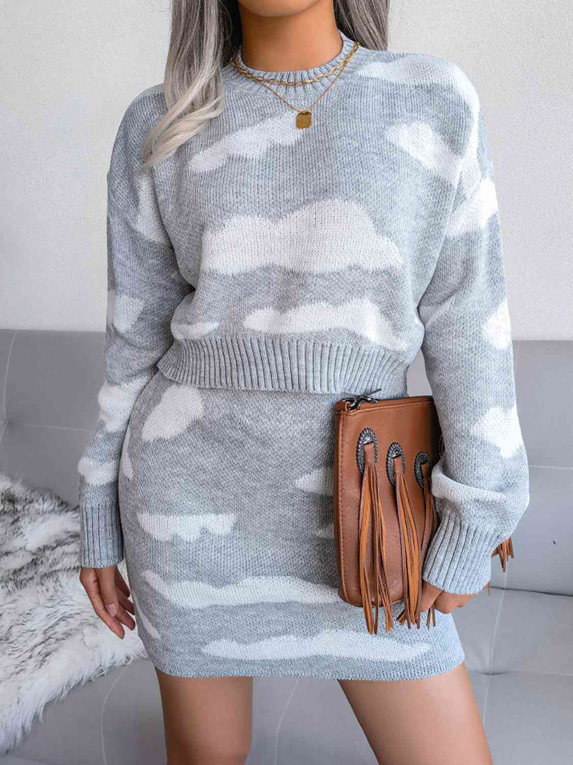 Serenity Cloud Sweater and Knit Skirt Duo GOTIQUE Collections