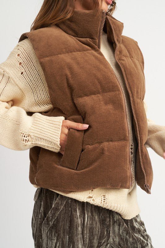 Soft Corduroy Puffer Vest GOTIQUE Collections