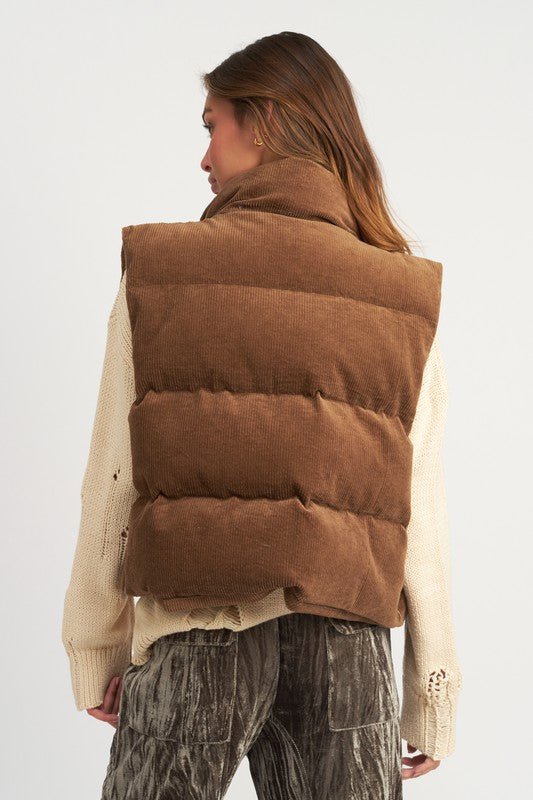 Soft Corduroy Puffer Vest GOTIQUE Collections