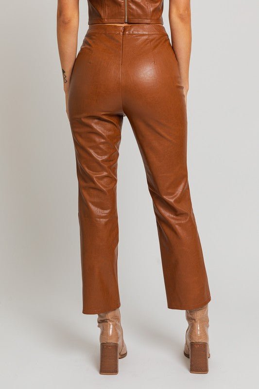 Straight Vegan Leather Pants GOTIQUE Collections