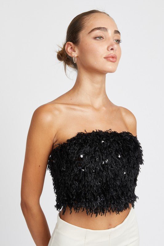 Strapless Feather Tube Top GOTIQUE Collections