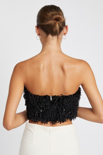 Strapless Feather Tube Top GOTIQUE Collections