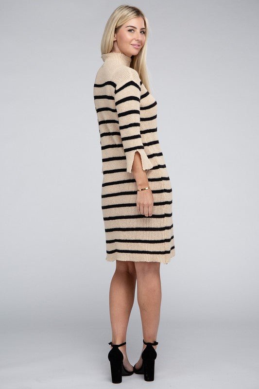 Striped Pattern Sweater Dress GOTIQUE Collections