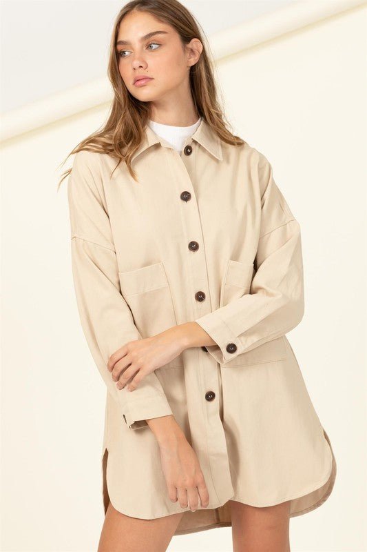 Sweet Fling Oversized Shirt Jacket GOTIQUE Collections