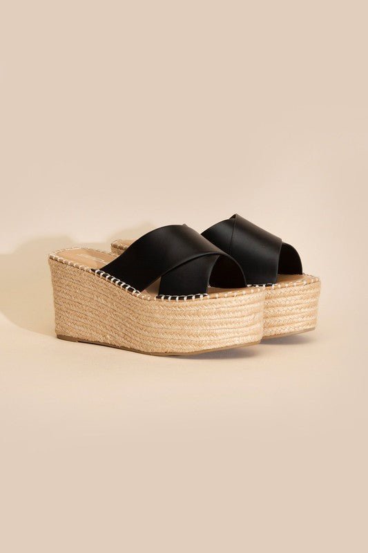 Synthetic Raffia Platform slides GOTIQUE Collections