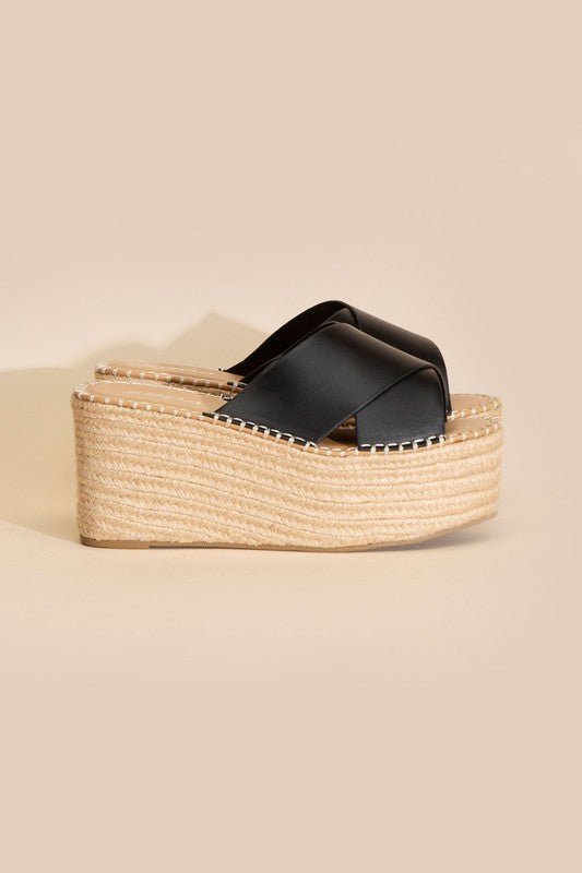 Synthetic Raffia Platform slides GOTIQUE Collections