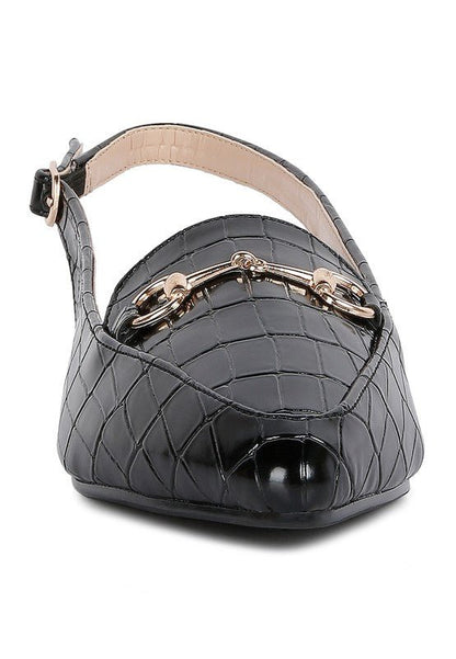 TREMPE Croc Slingback Flat Sandals GOTIQUE Collections