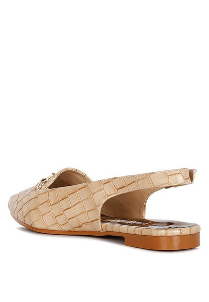 TREMPE Croc Slingback Flat Sandals GOTIQUE Collections