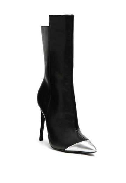 TWITCH Silver Dip Stiletto Boot GOTIQUE Collections