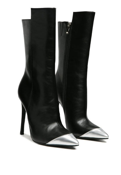 TWITCH Silver Dip Stiletto Boot GOTIQUE Collections