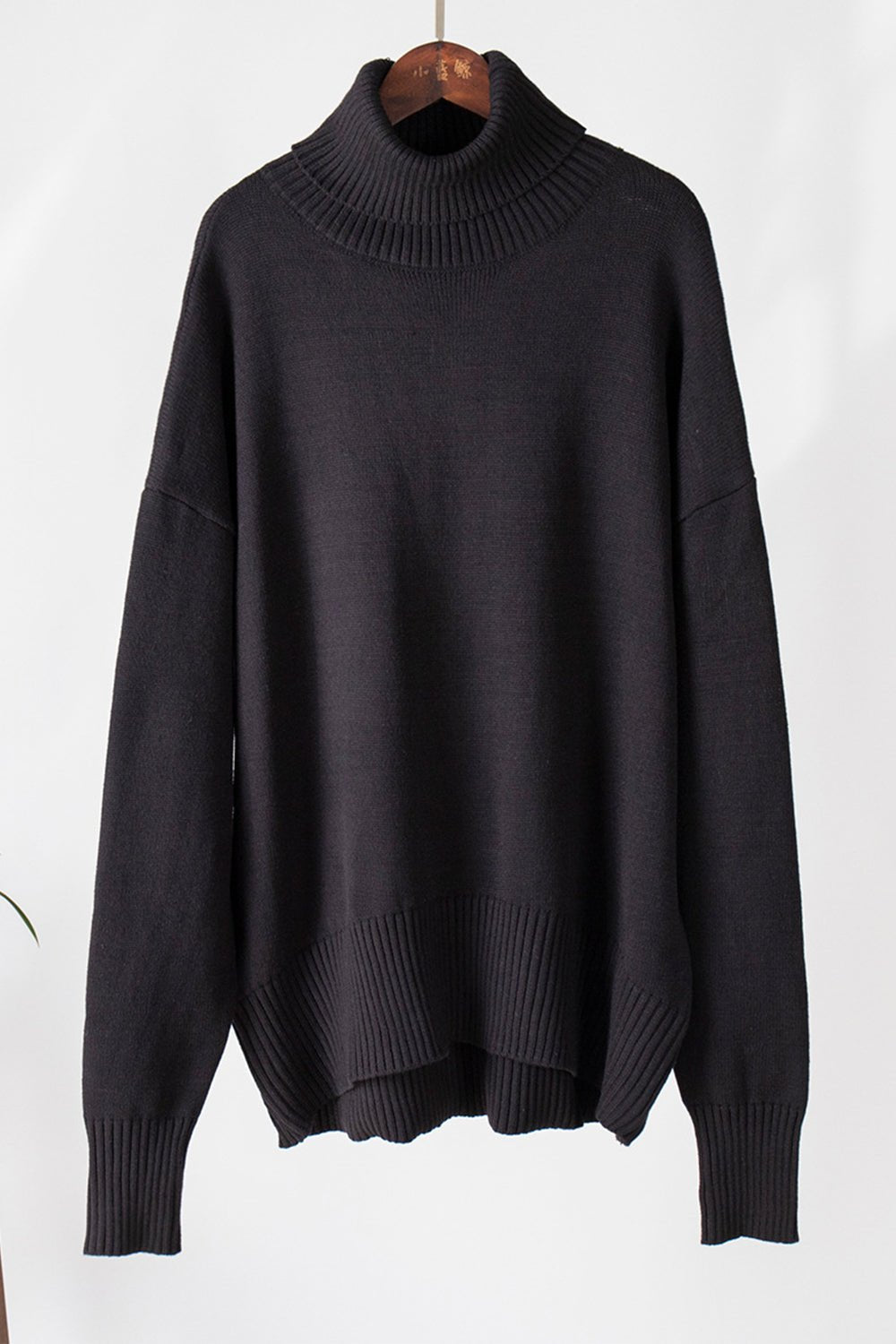 Turtle Neck Dropped Shoulder Turtleneck Sweater GOTIQUE Collections