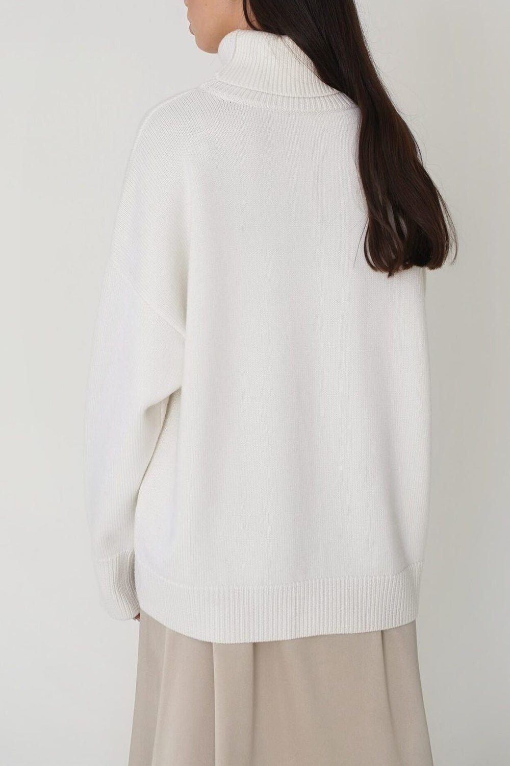 Turtle Neck Dropped Shoulder Turtleneck Sweater GOTIQUE Collections