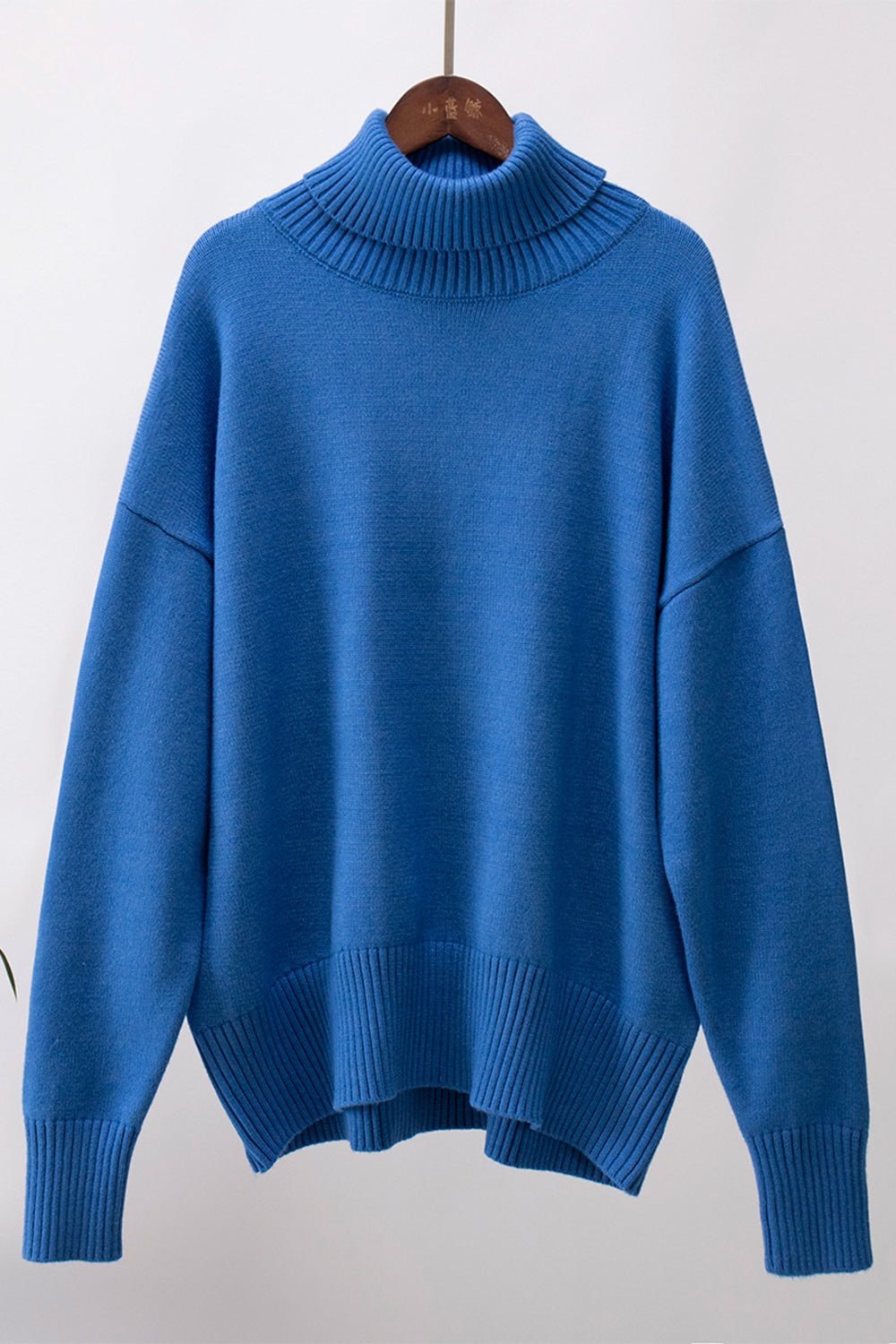 Turtle Neck Dropped Shoulder Turtleneck Sweater GOTIQUE Collections