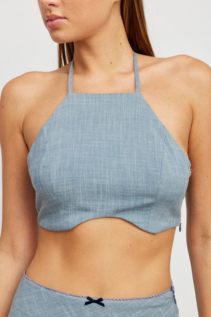 Underwire Cropped Halter Top GOTIQUE Collections