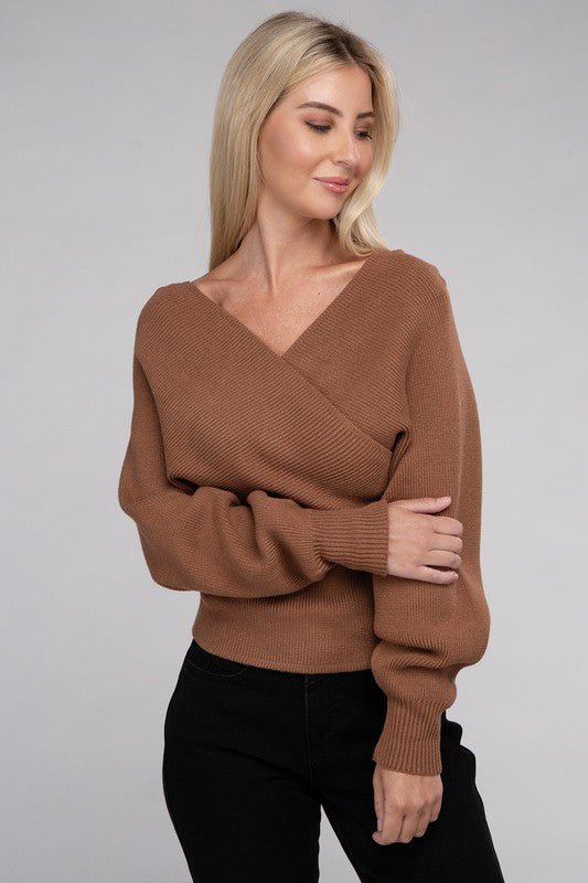 VISCOSE Cross Wrap Pullover Sweater GOTIQUE Collections