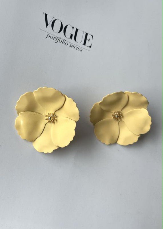 Vintage Style Yellow Flower Stud Earrings GOTIQUE Collections