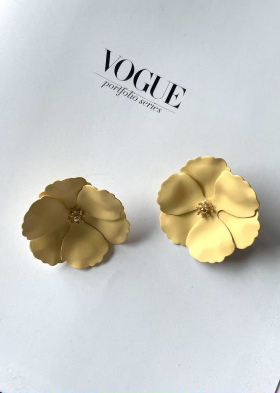 Vintage Style Yellow Flower Stud Earrings GOTIQUE Collections