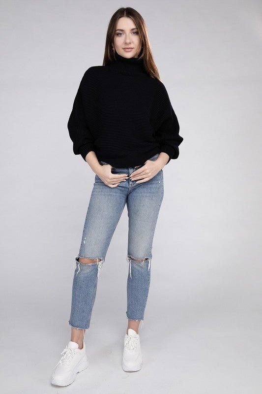 Viscose Dolman Sleeve Turtleneck Sweater GOTIQUE Collections