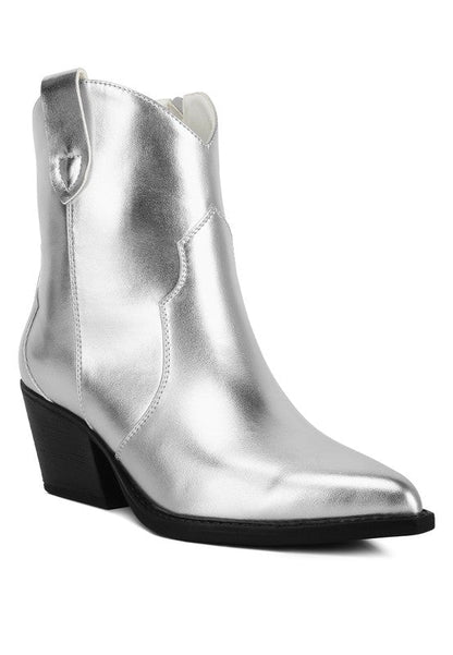 WALES Metallic Faux Leather Cowboy Boots GOTIQUE Collections