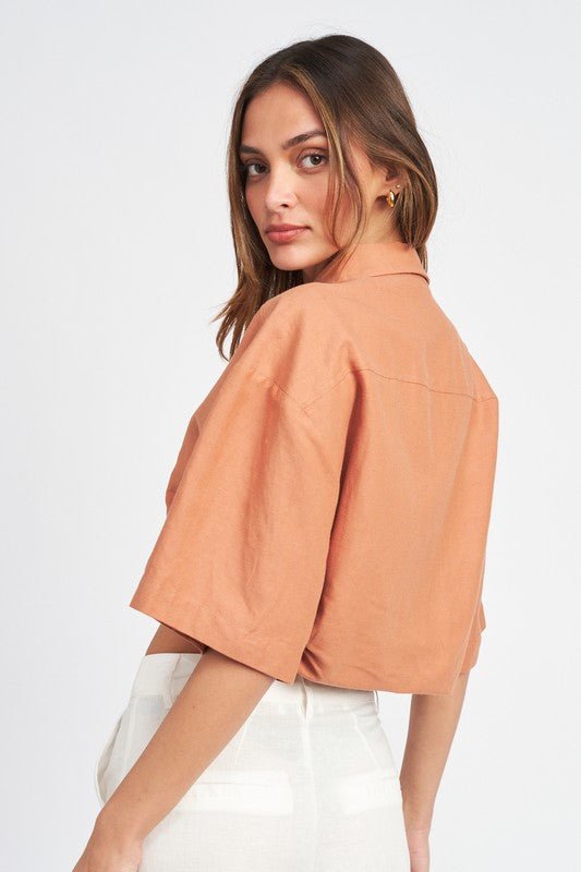 Wide Sleeve Cropped Shirt GOTIQUE Collections