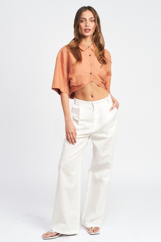 Wide Sleeve Cropped Shirt GOTIQUE Collections