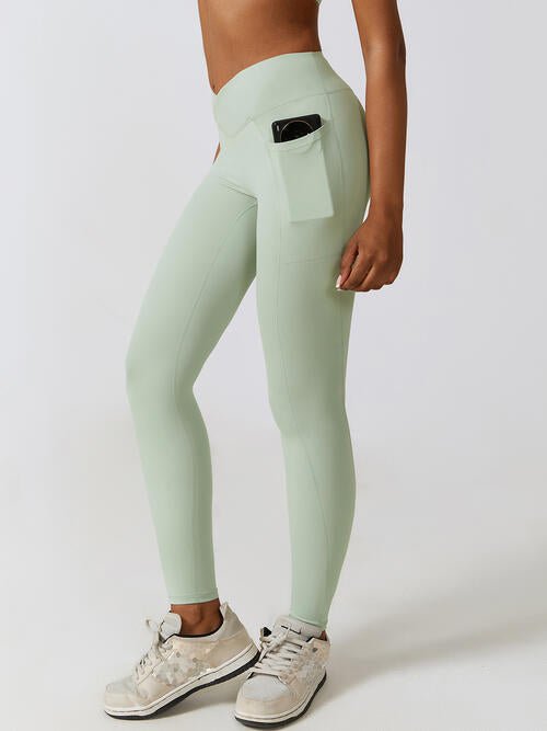 Wide Waistband Active Leggings GOTIQUE Collections