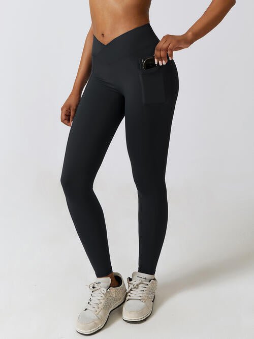 Wide Waistband Active Leggings GOTIQUE Collections